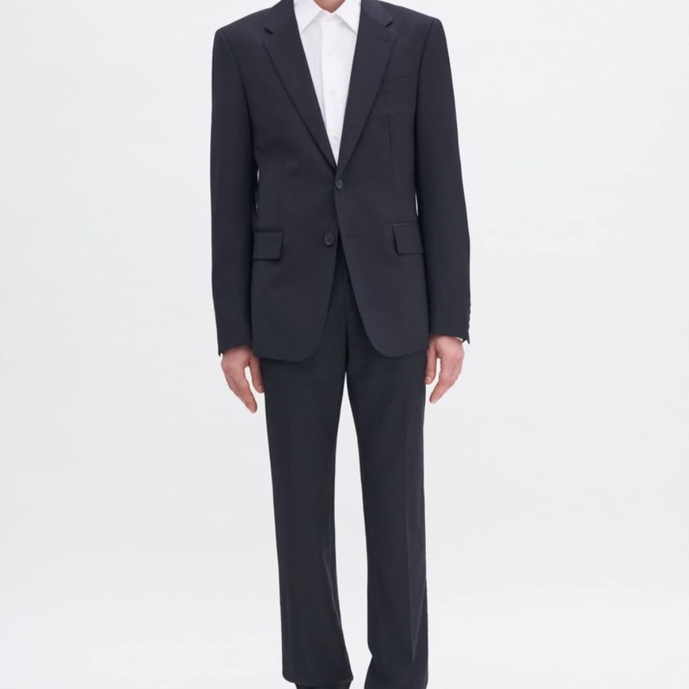 FilippaK Mens Black Wool Suit Blazer Euro 52/US 42 and pants Euro 50/US 34
